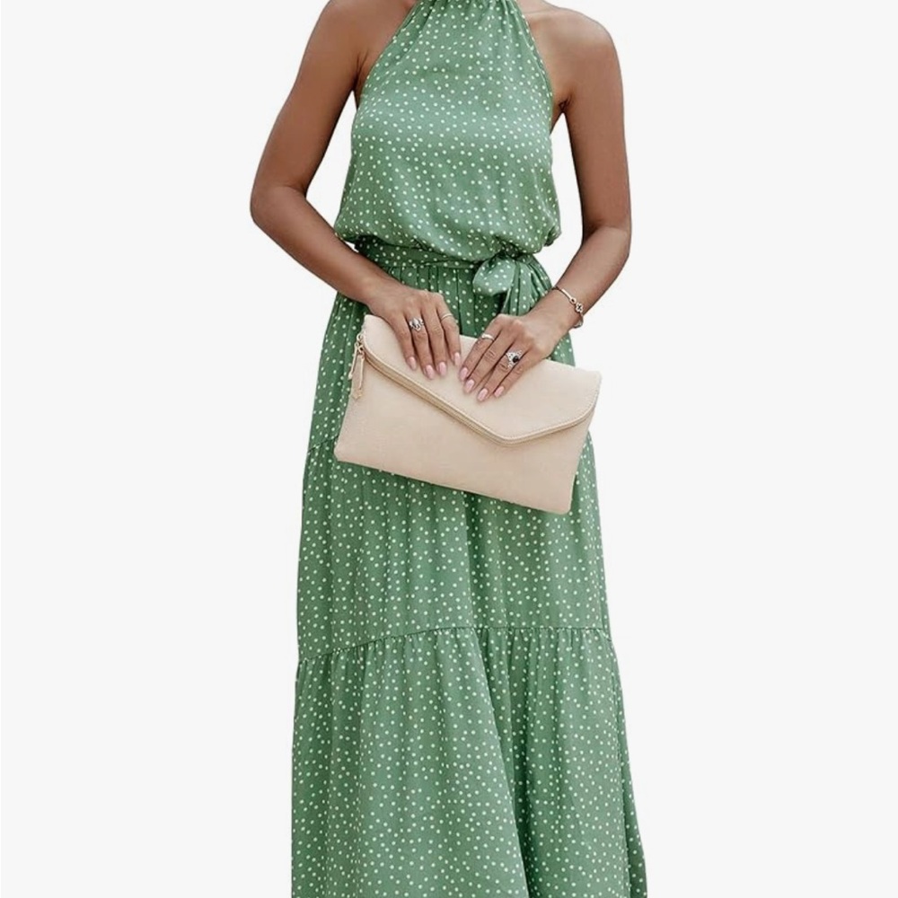 Chic Green Backless Maxi Dress